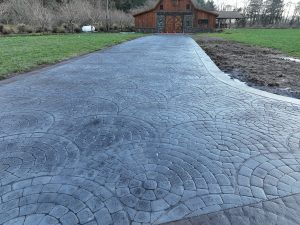 cobblestone concrete stamping driveway
