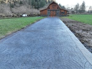 cobblestone concrete stamping driveway