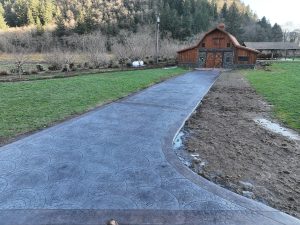 cobblestone concrete stamping driveway