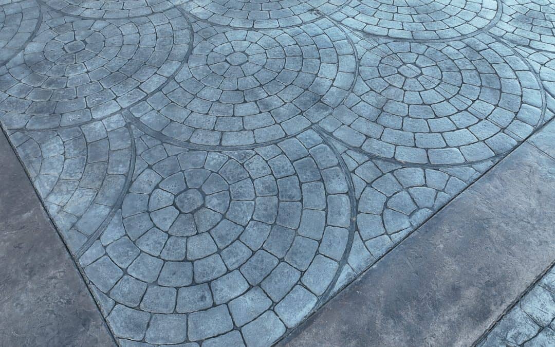 Tear Drop Cobblestone Stamp Pattern Concrete Driveway