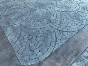 cobblestone concrete stamping driveway