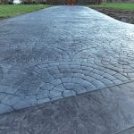 cobblestone concrete stamping driveway