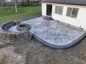 cobblestone concrete stamping driveway