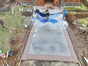 cobblestone concrete stamping driveway