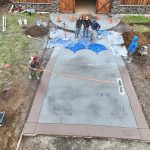 cobblestone concrete stamping driveway