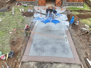 cobblestone concrete stamping driveway