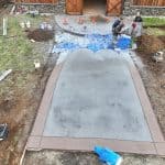 cobblestone concrete stamping driveway