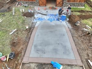 cobblestone concrete stamping driveway