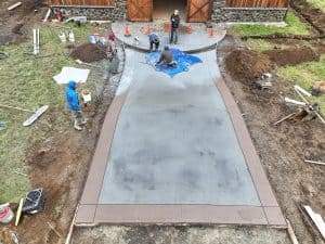 cobblestone concrete stamping driveway