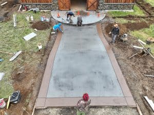 cobblestone concrete stamping driveway