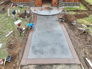 cobblestone concrete stamping driveway
