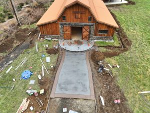 cobblestone concrete stamping driveway