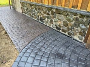 cobblestone concrete stamping driveway