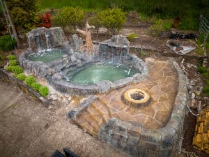 water feature waterfalls hardscaping northwest oregon