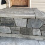 seating wall fireplace outdoor living space