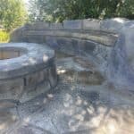 seating wall fireplace outdoor living space