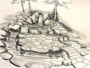 water feature waterfalls hardscaping northwest oregon