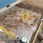 custom engrave & stain concrete design