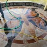 custom engrave & stain concrete design
