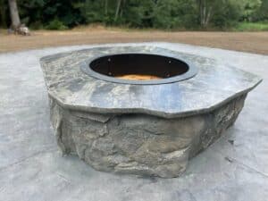 fireplace customer backyard