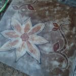 custom engrave & stain concrete design