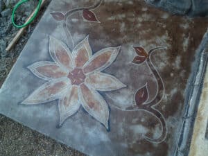custom engrave & stain concrete design