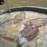 custom engrave & stain concrete design