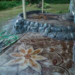 custom engrave & stain concrete design