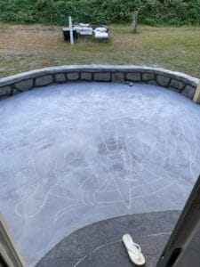 custom engrave & stain concrete design