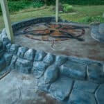 custom engrave & stain concrete design