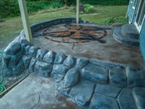 custom engrave & stain concrete design
