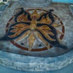 custom engrave & stain concrete design