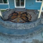 custom engrave & stain concrete design