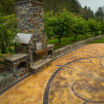 Outdoor Fireplace Pizza Oven GFRC Countertops