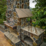 Outdoor Fireplace Pizza Oven GFRC Countertops