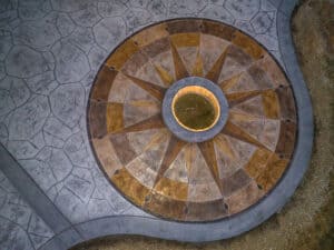 medallion concrete patio concrete stamping