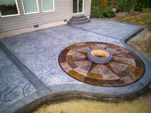 medallion concrete patio concrete stamping