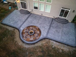 medallion concrete patio concrete stamping