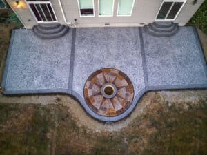 medallion concrete patio concrete stamping