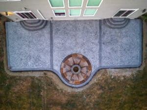 medallion concrete patio concrete stamping