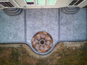 medallion concrete patio concrete stamping