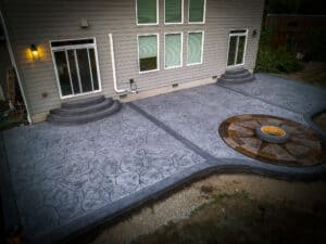 medallion concrete patio concrete stamping
