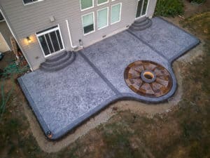 medallion concrete patio concrete stamping | Decorative Concrete including stamped concrete, overlays, epoxy floors, and vertical rock. medallion concrete patio concrete stamping
