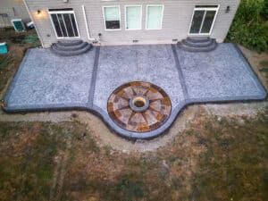 medallion concrete patio concrete stamping