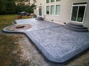 medallion concrete patio concrete stamping