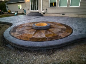 medallion concrete patio concrete stamping