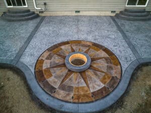 medallion concrete patio concrete stamping