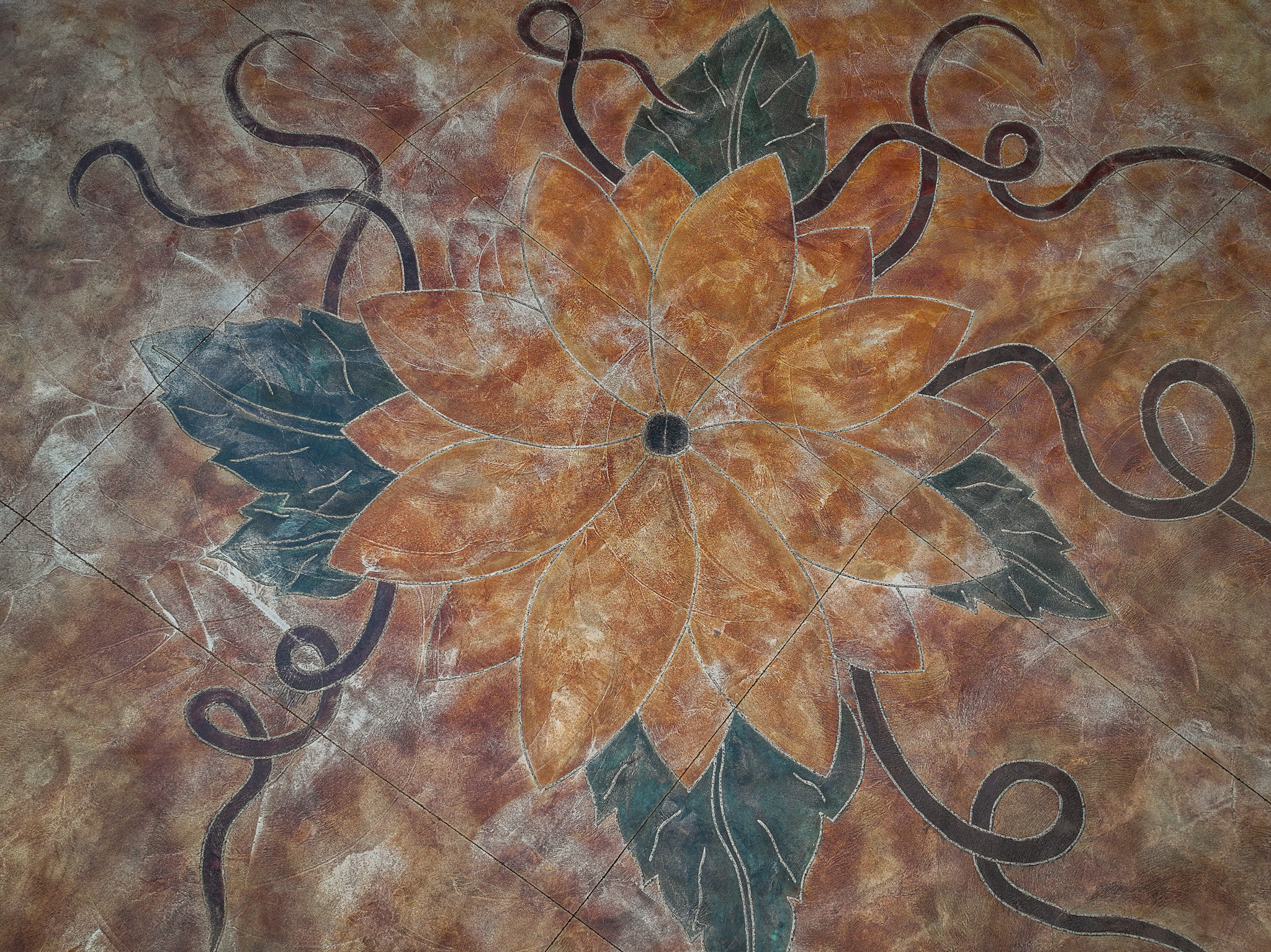 acid stain & engrave concrete design rockaway