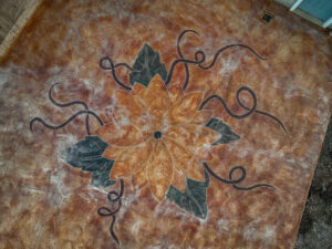 acid stain & engrave concrete design rockaway