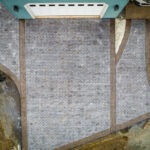weathered brick concrete driveway stamping